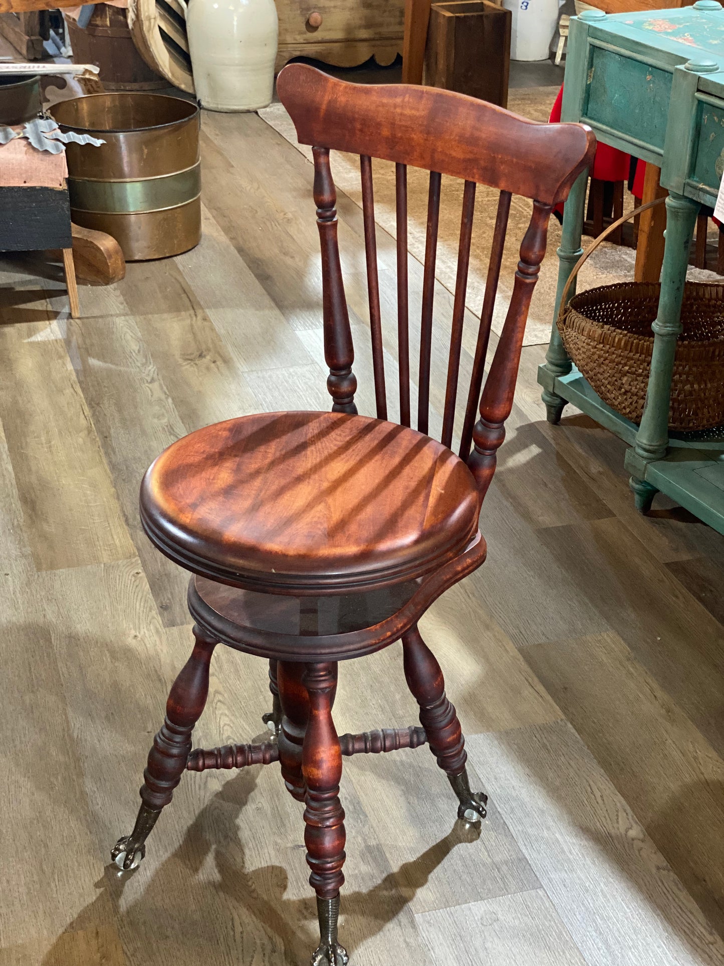 Antique Swivel Piano Chair
