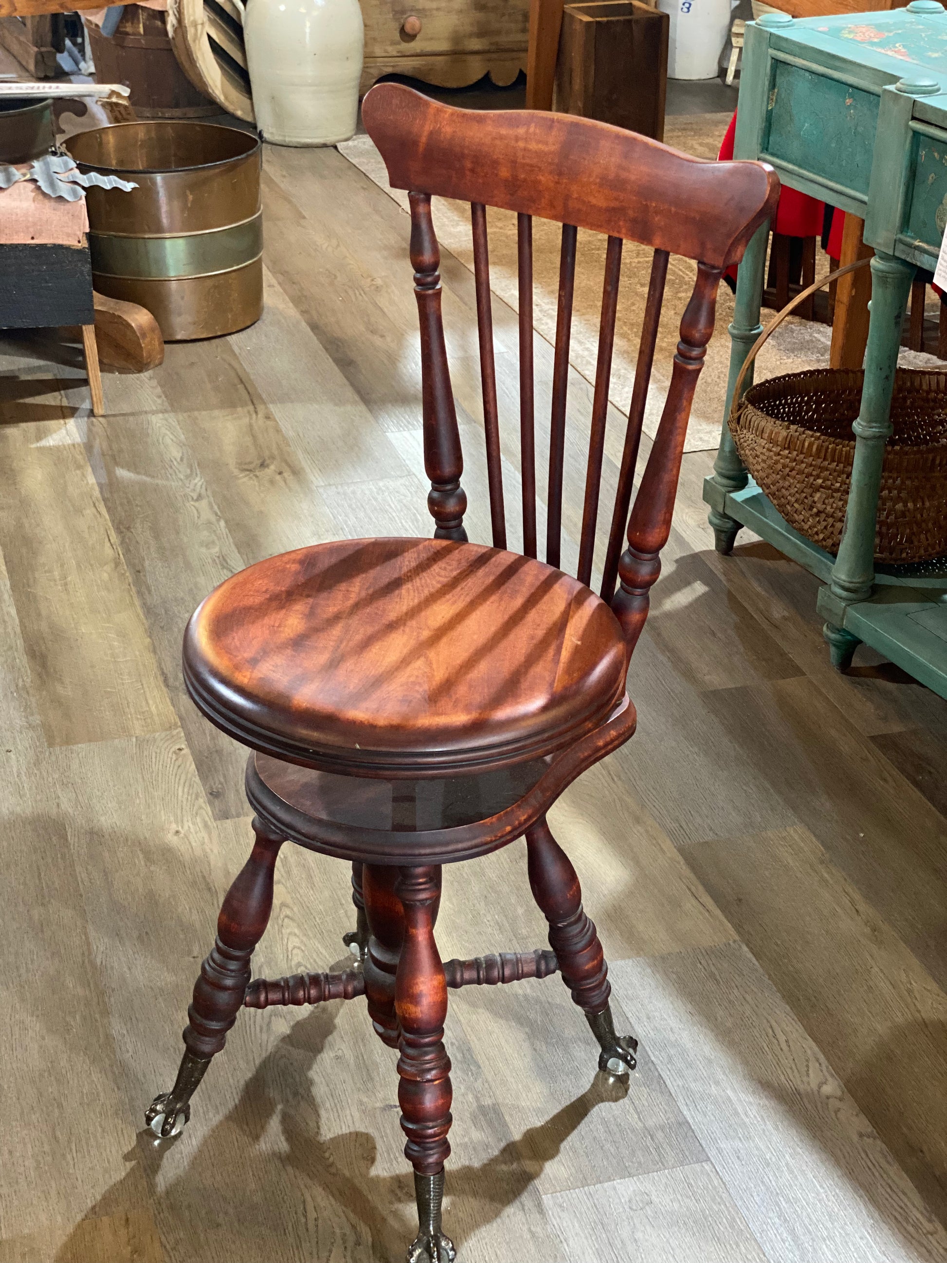 Antique Swivel Piano Chair