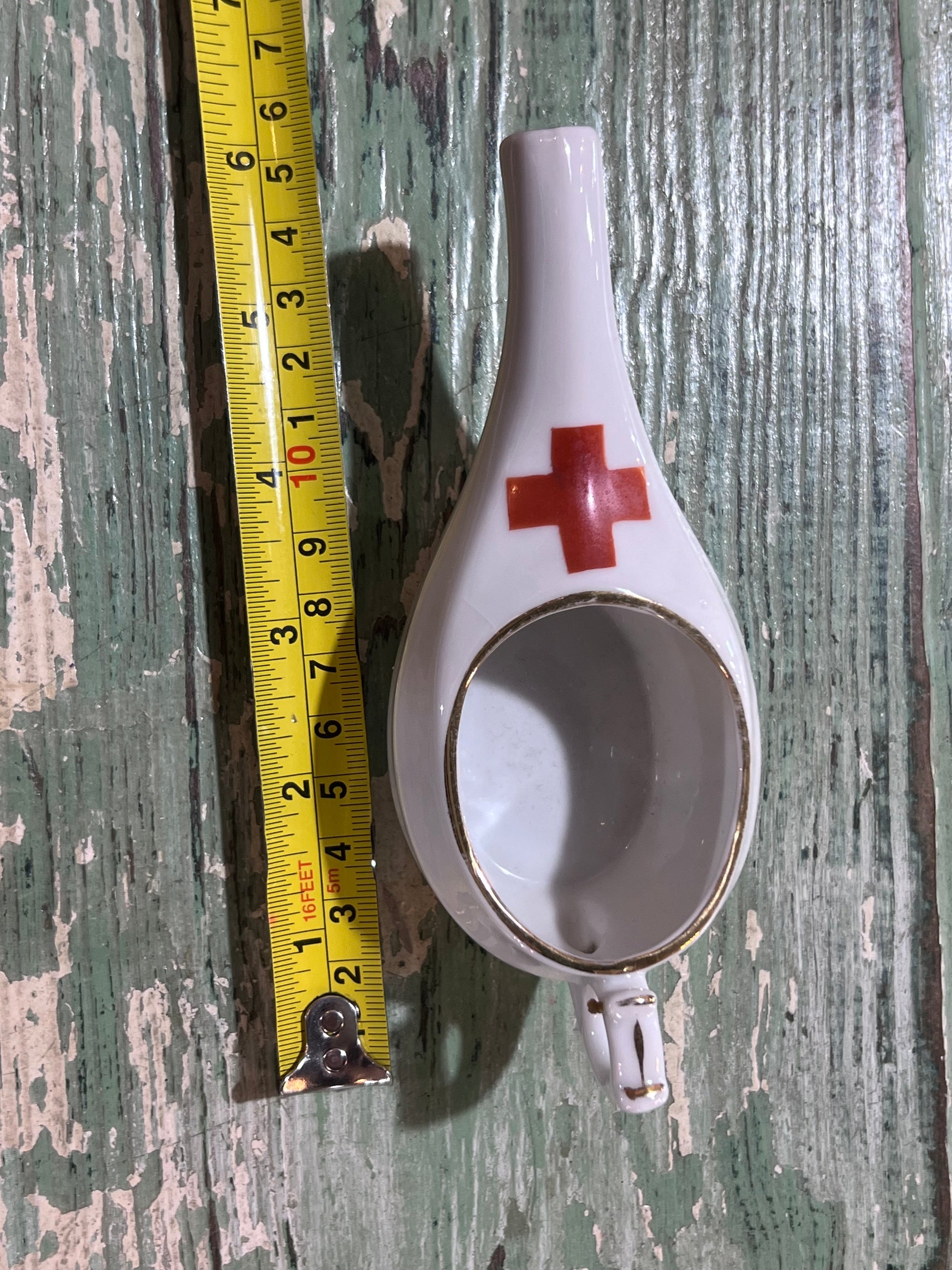 Antique Baby Invalid Feeder Cup Red Cross Porcelain Made In Germany