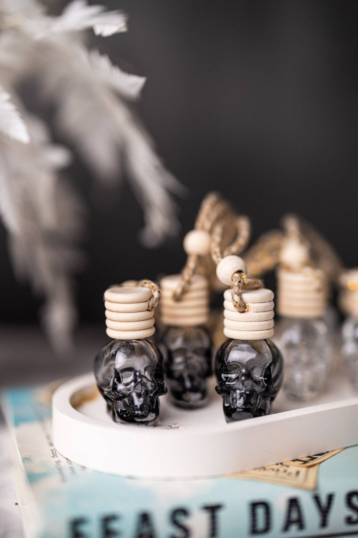 Luxury Skull Car Diffuser | Stylish Air Freshener | Spring & Summer Scent | Accessories for Her: Clear Skull / Cashmere Musk