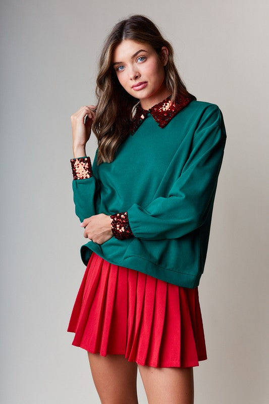 Festive Sequin Accent Top