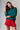 Red Corduroy Pleated Mini Skirt Rareraw