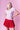 Pink Scallop Edge Puff Sleeve Crop Knit Sweater Rareraw