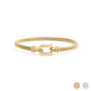 18K Gold PVD Stainless Steel Buckle Clasp Bangle Bracelet: Stainless WJW