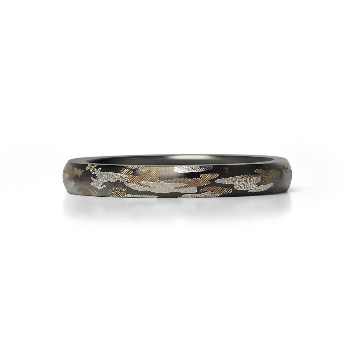 Stainless Steel Camouflage Blank Ring: 6 / 8mm WJW