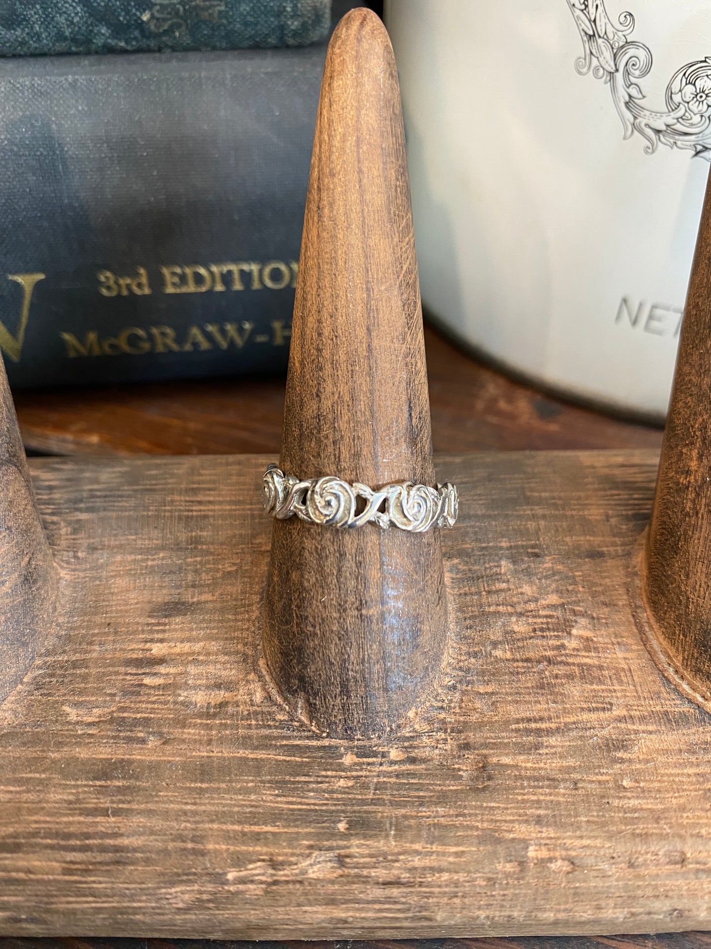 Vintage Sterling Rose Band Ring