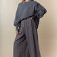 Pull-on Shirring Wide Leg Pants Fantastic Fawn