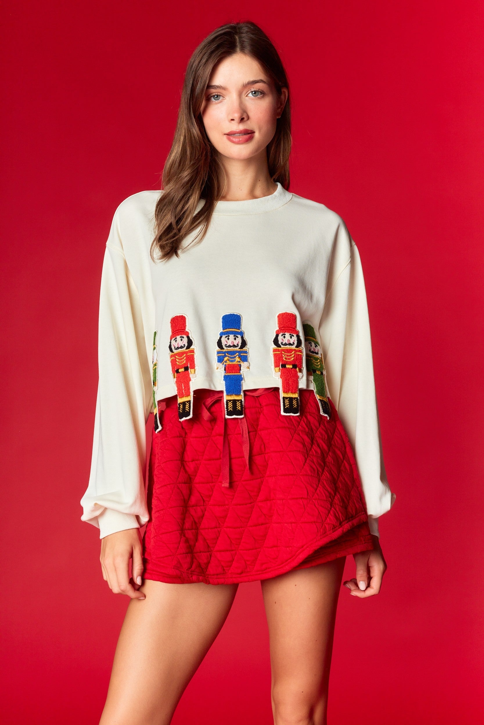 Nutcracker Embroidery Applique Sweatshirt