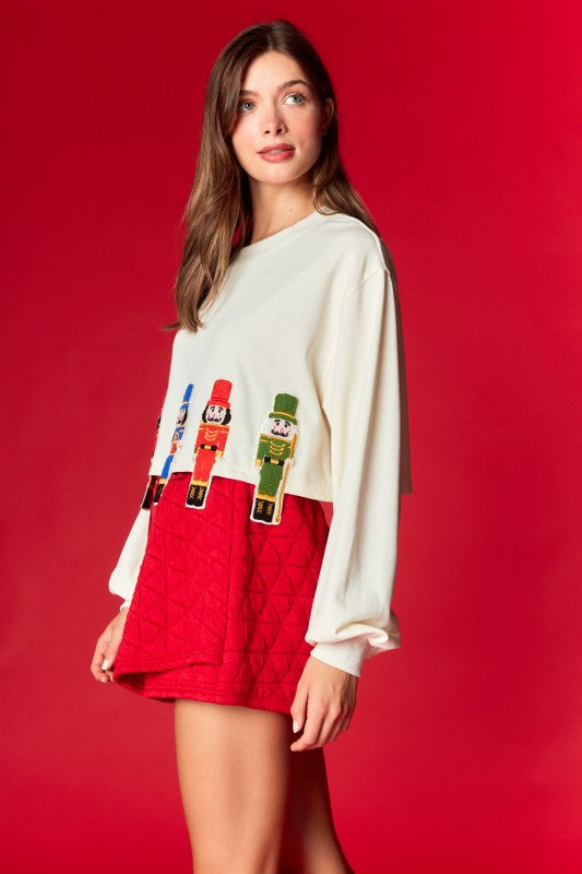 Nutcracker Embroidery Applique Sweatshirt