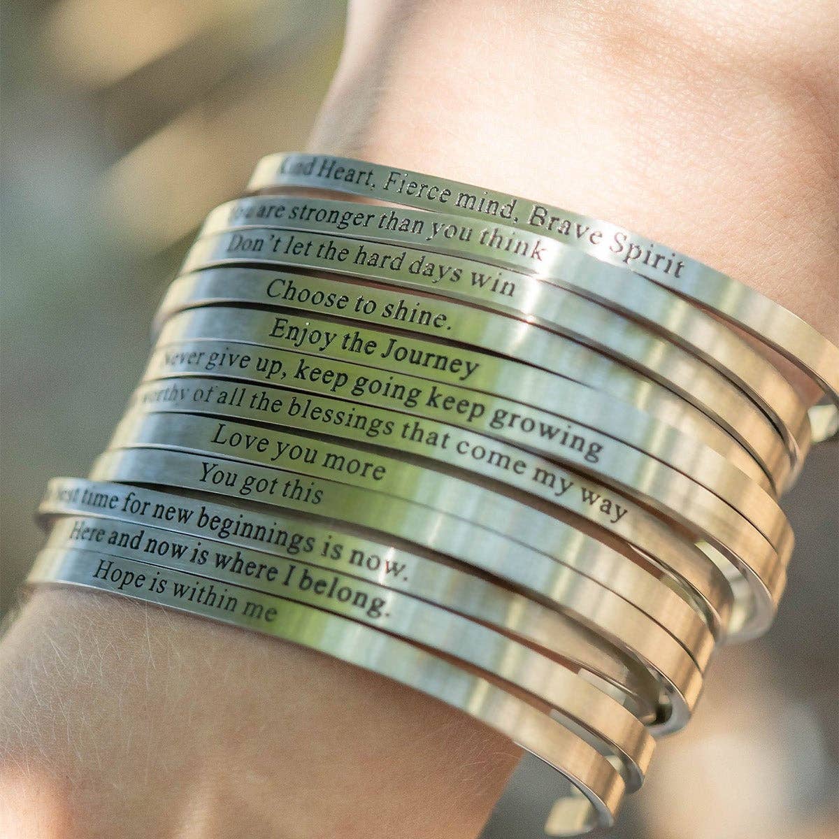 18K Gold PVD You are Loved Engraved Bangle Bracelet: Gold WJW