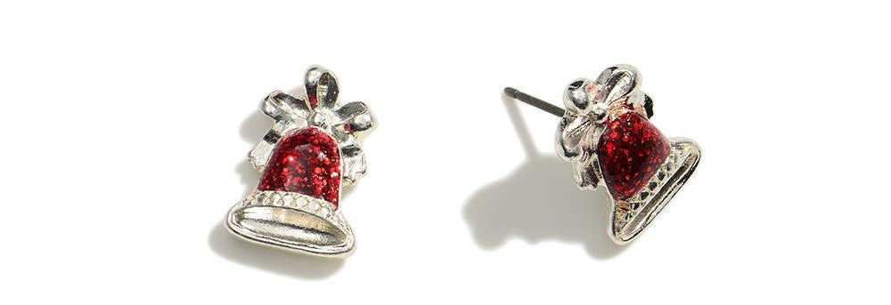 Christmas Stud Earring Red Bell