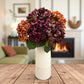 24"Lux Designer-Grade Ultra-Realistic Hydrangea–(7"Bloom): Sangria Wine - The Mustard Seed Collection, The Seed