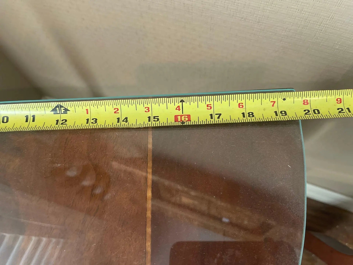 Antique Demilune Console Table with Glass Top – Ornate Carved Detail