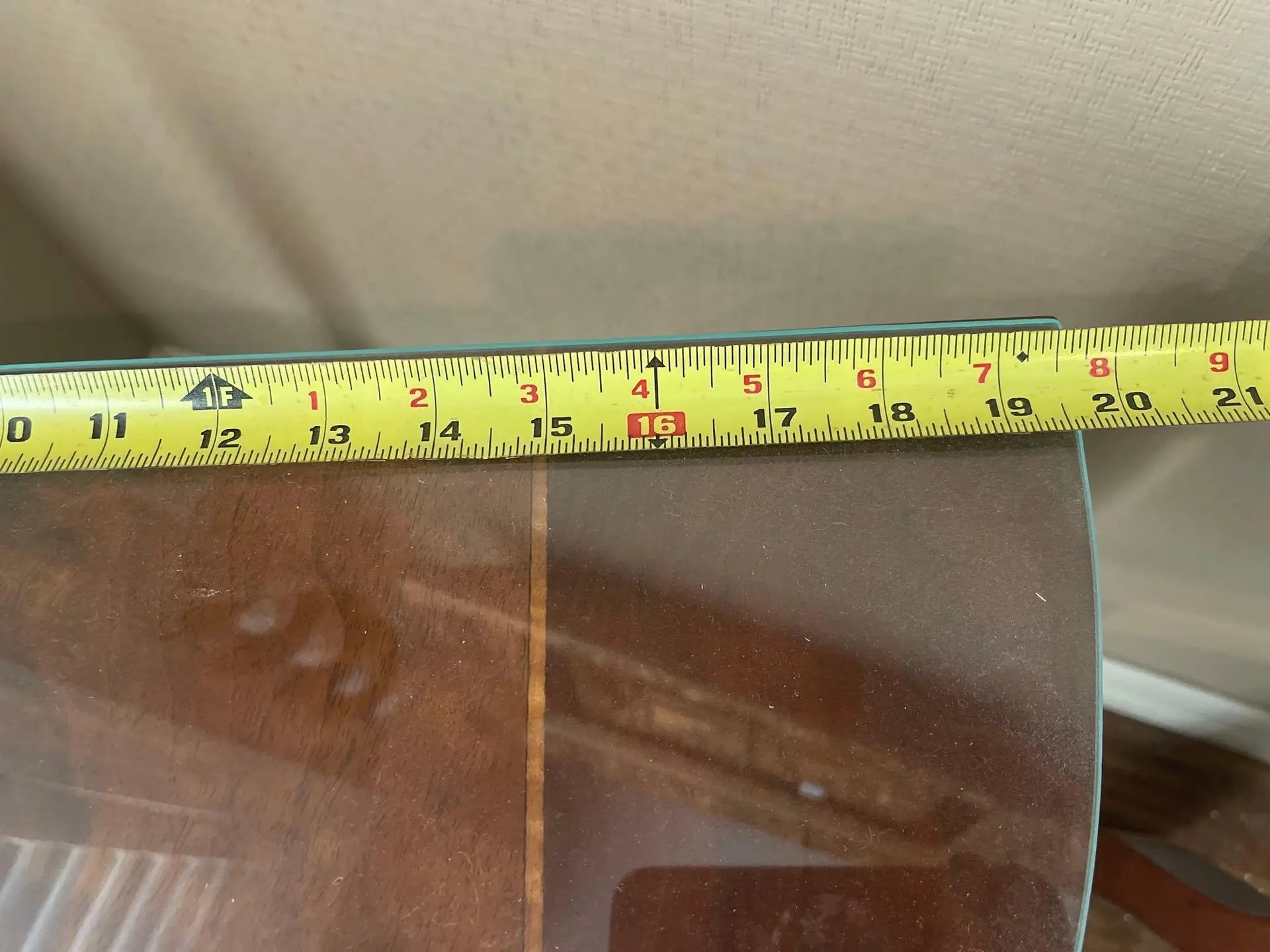 Antique Demilune Console Table with Glass Top – Ornate Carved Detail