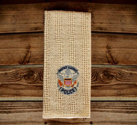24″x15″ Cotton Kitchen Towel w Police Department Embroidered 