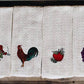 24″x15″ Cotton Kitchen Towel with Decorative Embroidery: Hen wearing Apron 