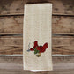 24″x15″ Cotton Kitchen Towel with Decorative Embroidery: Hen wearing Apron 