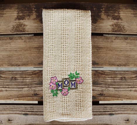 24″x15″ Cotton Kitchen Towel with Decorative Embroidery: Hen wearing Apron 