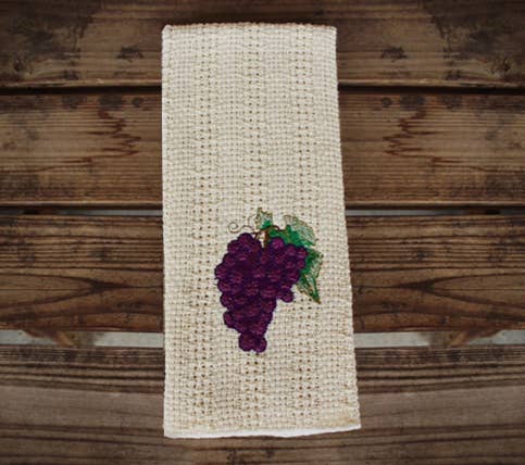 24″x15″ Cotton Kitchen Towel with Decorative Embroidery: Hen wearing Apron 