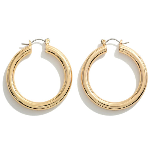 Chunky Brass Hollow Hoop Gold Extra Large