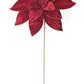 26Lx11D Fine Velvet Poinsettia w Glitter Edgesflorals