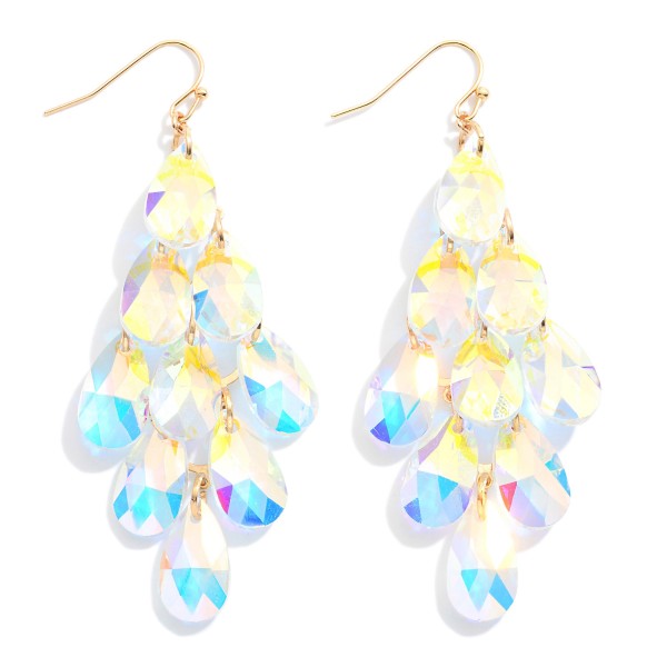 Crystal Glass Crystal Chandelier Tassel Drop Earrings Crystal