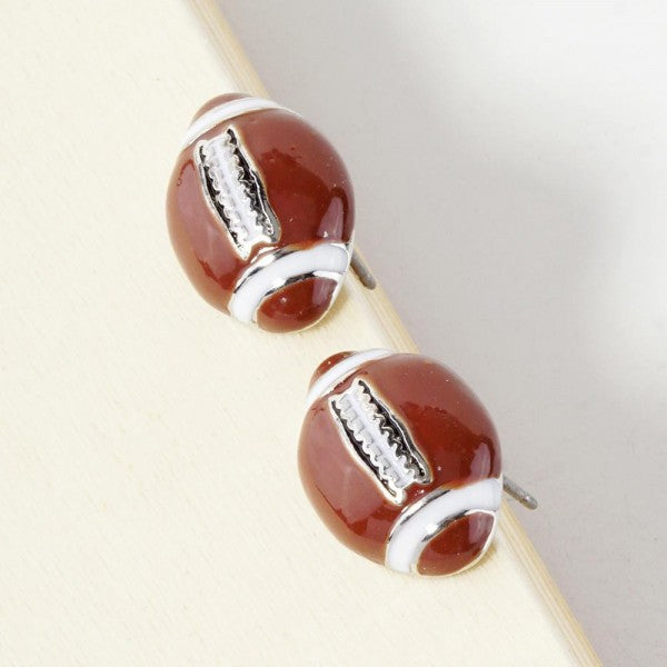 Enamel Sports Ball Stud Earrings Football