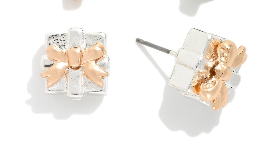 Stud Earrings: Christmas Tree or Presents Present