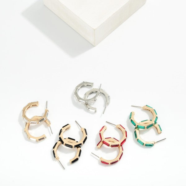 Hoop Drop Earring Featuring Glass Crystals