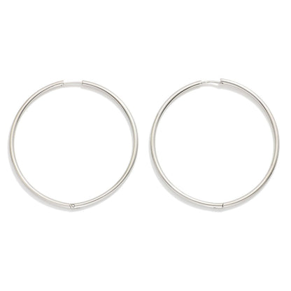 Metal Tone Huggie Hoop Earrings Silver
