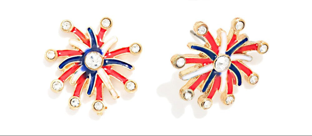 Enamel Americana Firework Stud Earrings JUDSON
