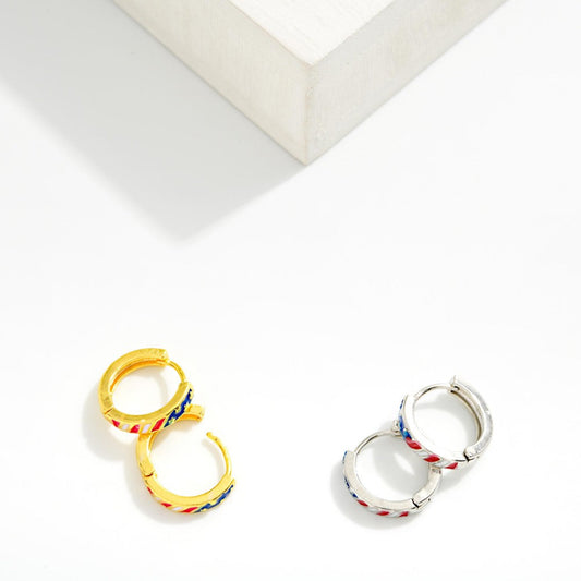 Americana Huggie Hoop Earrings