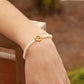 Beaded Pearl Charm Holder Bracelet: White / Stainless WJW