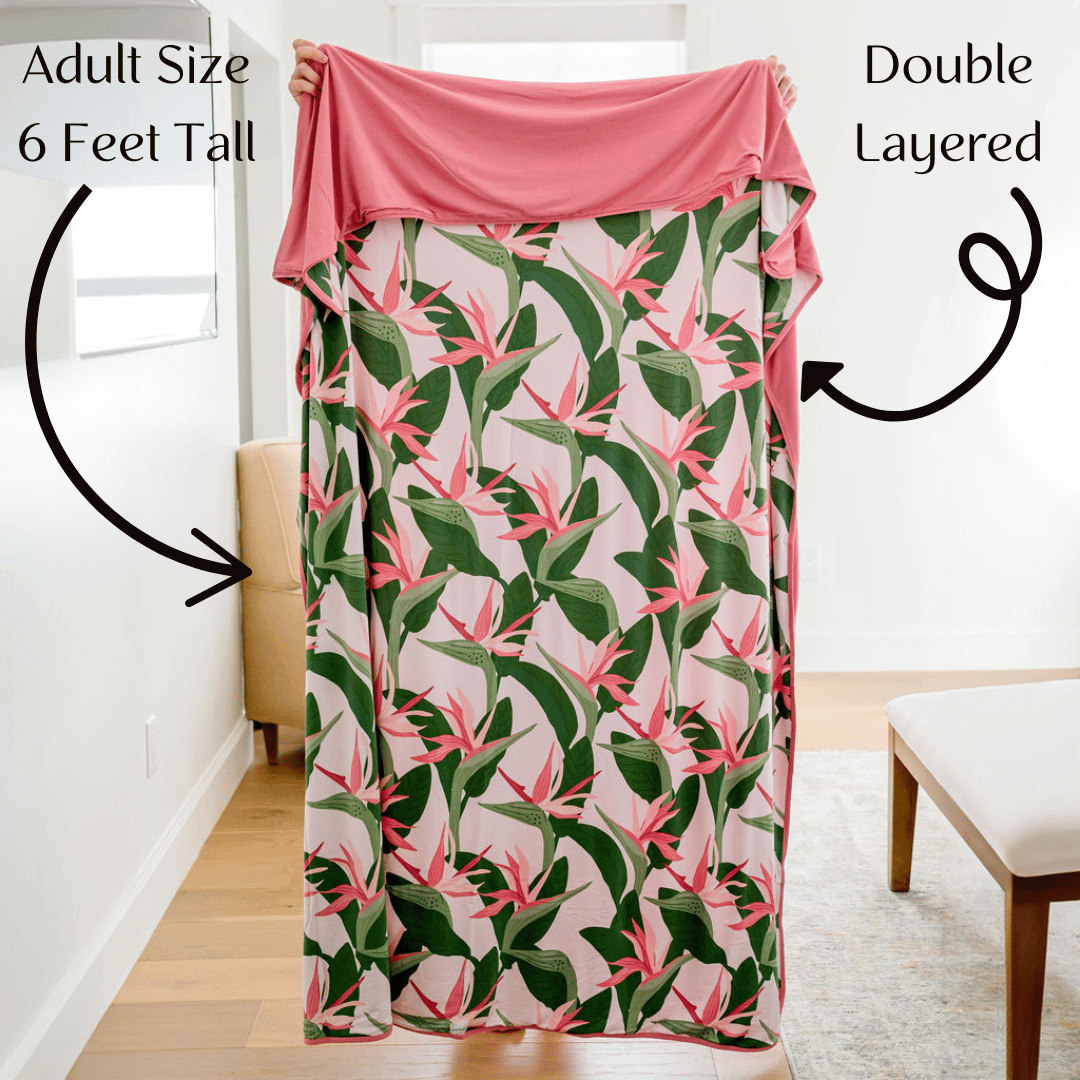 Bird of Paradise Hug Blanket, Swaddle Blanket, Sand Proof: Adult