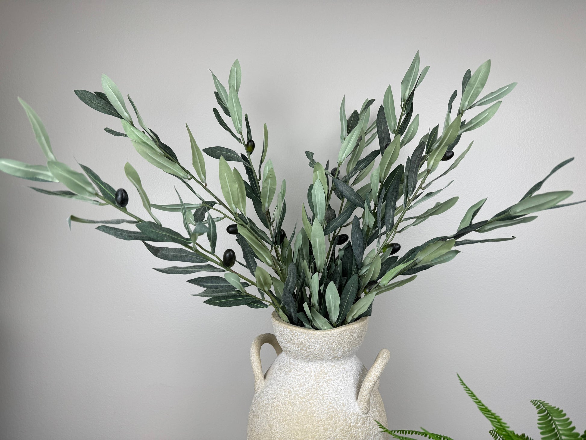 39" Real Touch Premium Quality Olive Branch Leaf Fruit Spray