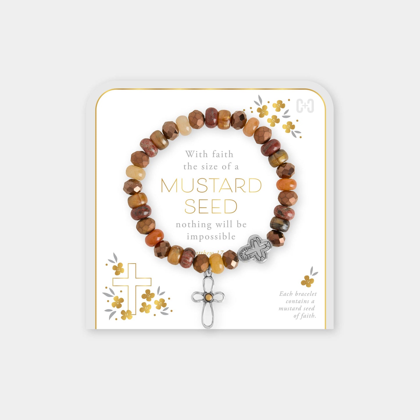Mustard Seed Bracelet: Warm Tones / Stretch