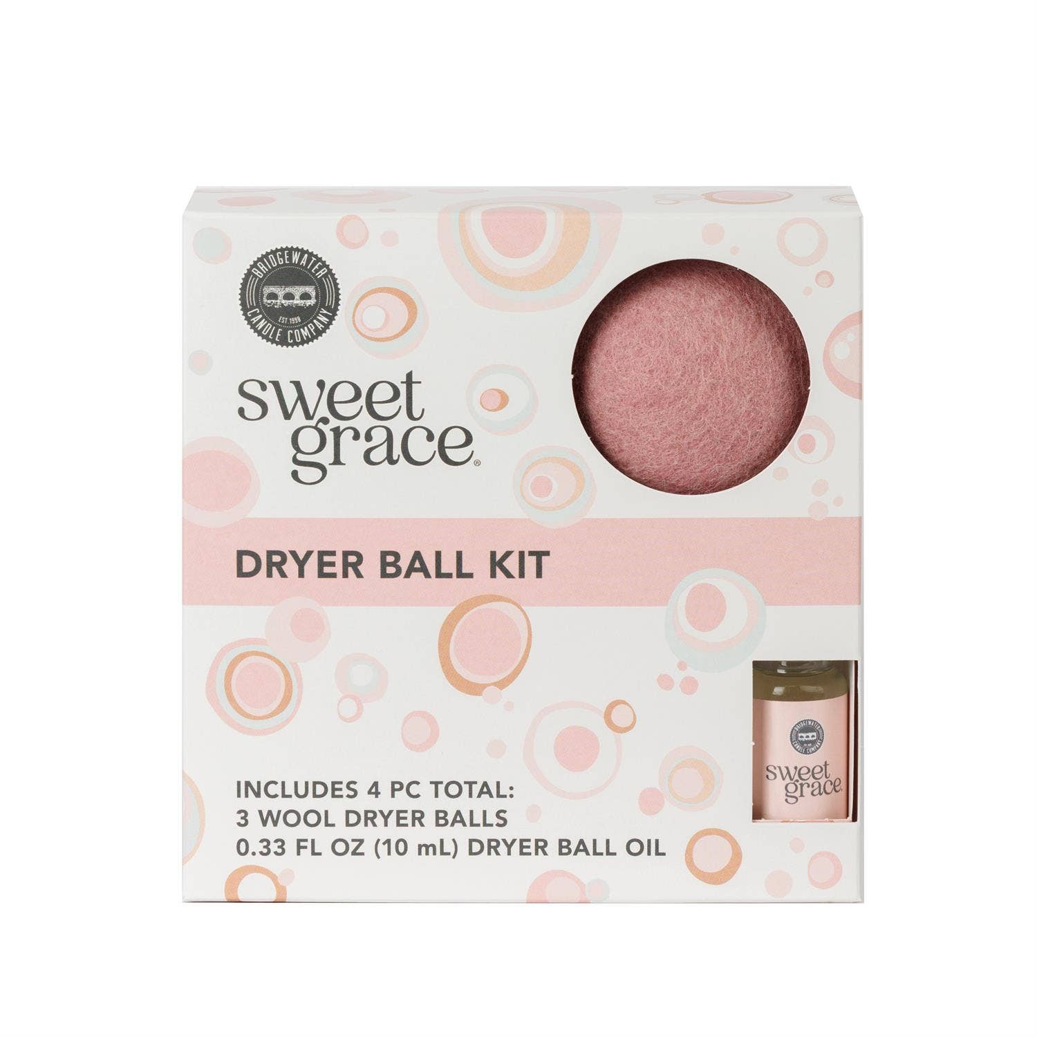 Sweet Grace Wool Dryer Ball Kit | Luxury Laundry, 3pk Bridgewater Candle Company