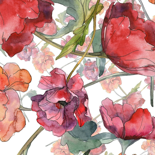 3 - 11"x11" Watercolour soft Florals/flowers decoupage paper - The Mustard Seed Collection, The Seed