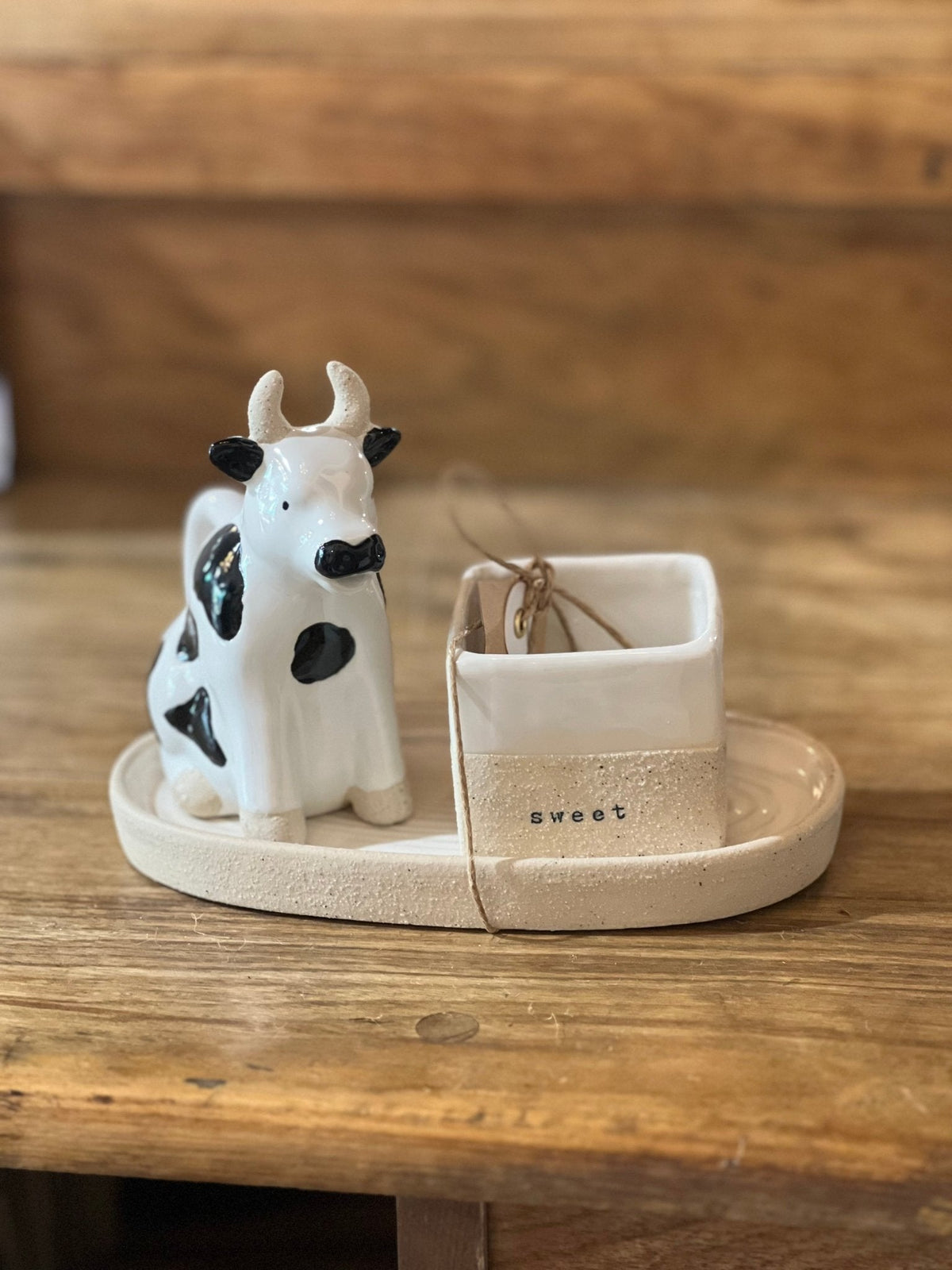 3 Piece Mud Pie Cow Cream & Sugar Set - The Mustard Seed Collection, The Seed