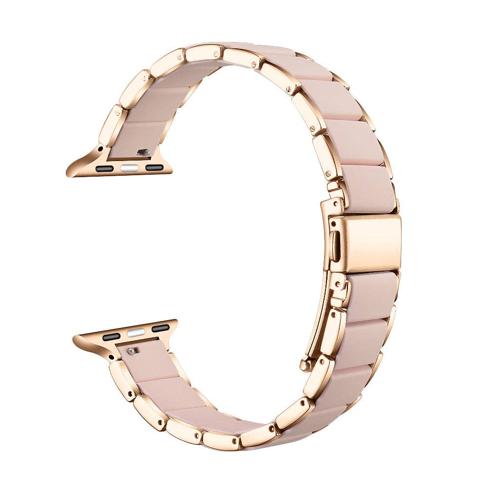 Wren Silicone + Stainless Steel Band for Apple Watch: Rose Gold / Fits All Models Posh Tech