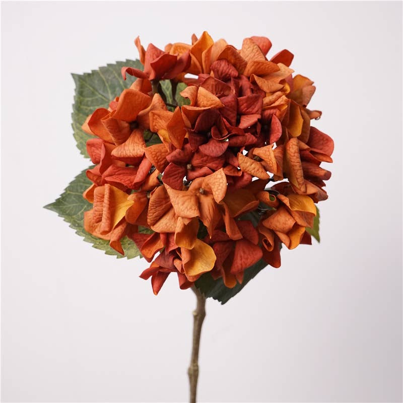 24"Lux Designer-Grade Ultra-Realistic Hydrangea–(7"Bloom): Sangria Wine