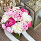 32" Ultra Realistic Elegant Real Touch Artificial Peony: Off-White - The Mustard Seed Collection, The Seed