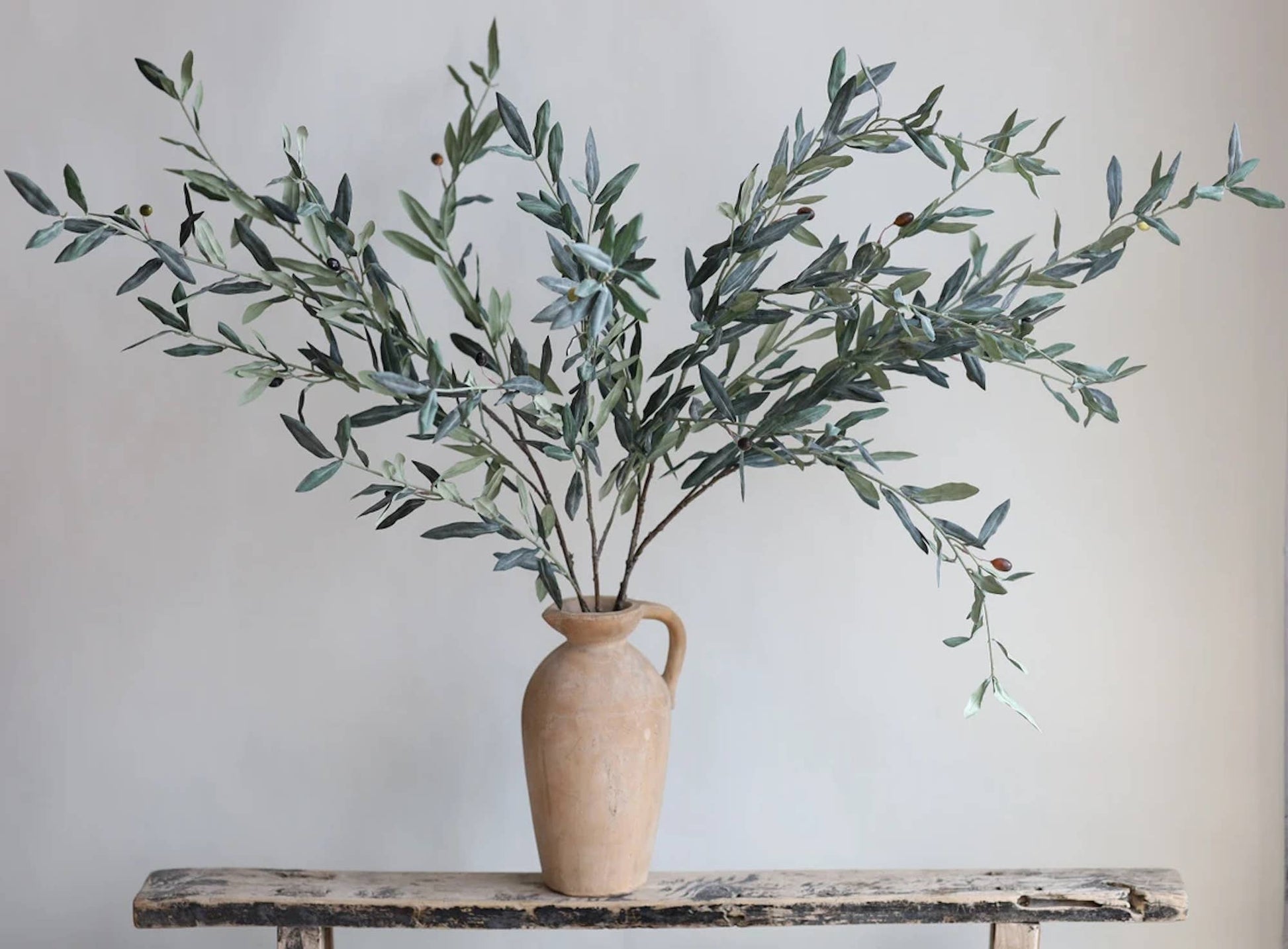 39" Real Touch Premium Quality Olive Branch Leaf Fruit Spray