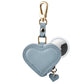 Heart Leather Bag Charm for Airtag®: Black Posh Tech