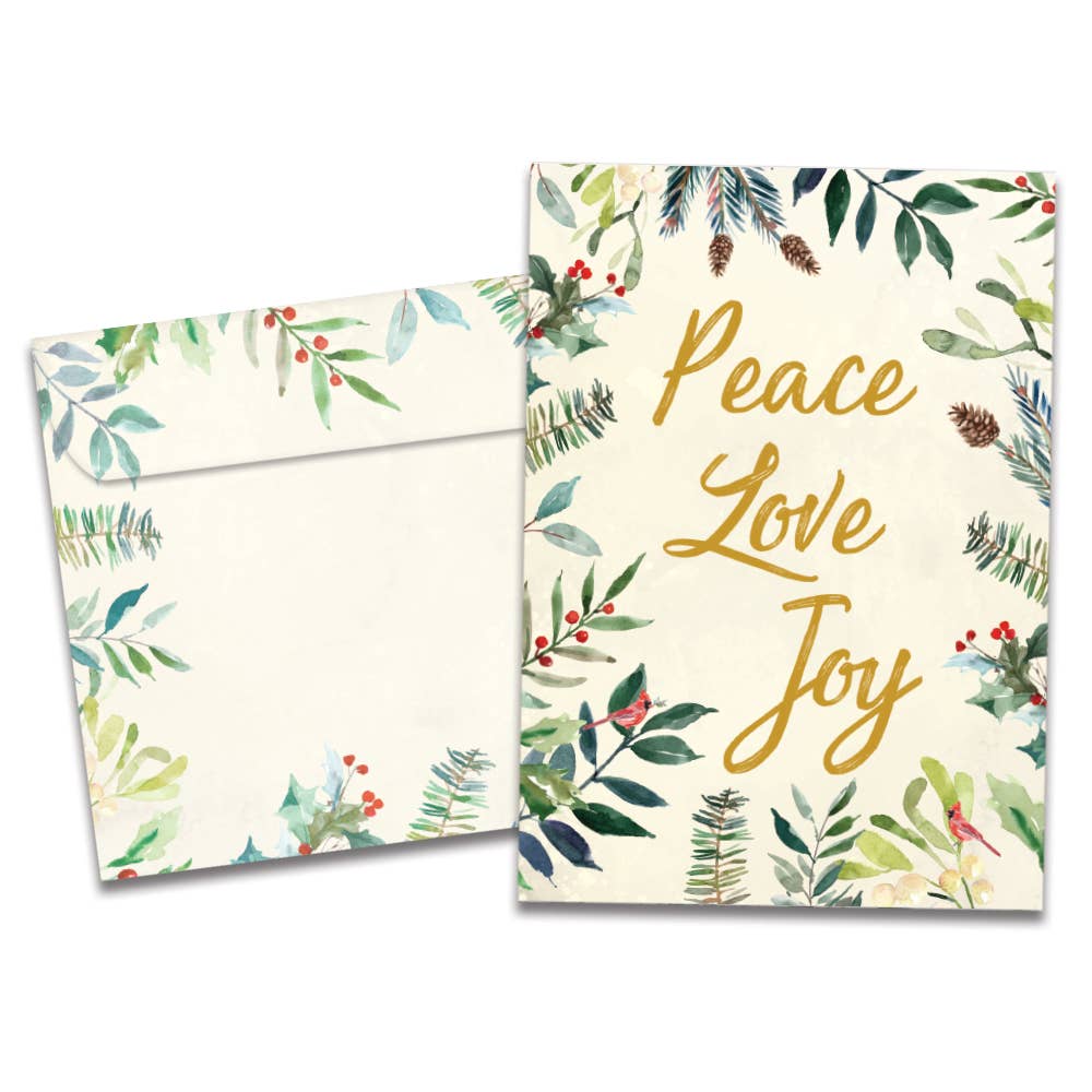 Peace Joy Watercolor Holiday