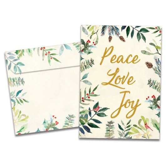 Peace Joy Watercolor Holiday