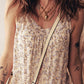 Spring 2026 Boho Floral Spaghetti Straps Tank Top: Apricot / M