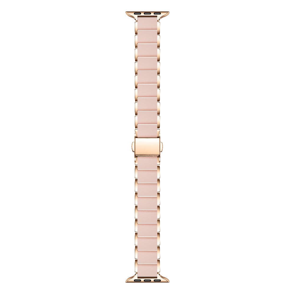 Wren Silicone + Stainless Steel Band for Apple Watch: Rose Gold / Fits All Models Posh Tech
