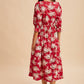 Winterberry Cotton Floral Midi Dress