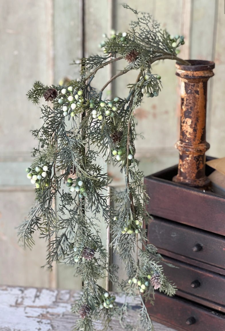 39” Siberian Fresh looking Cypress Hanging - The Mustard Seed Collection, The Seed
